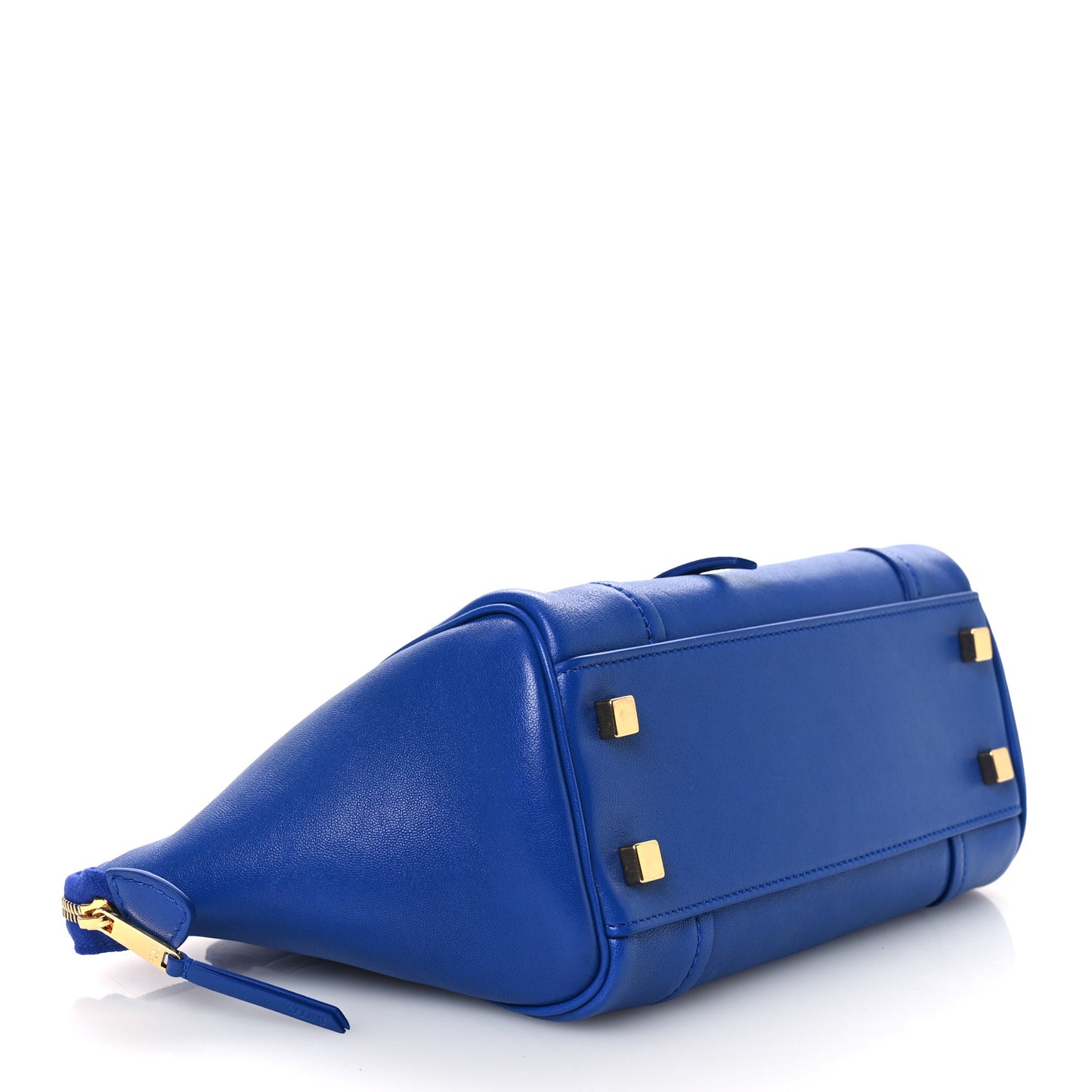 Supple Shiny Lambskin Little New Luggage Oxide Blue