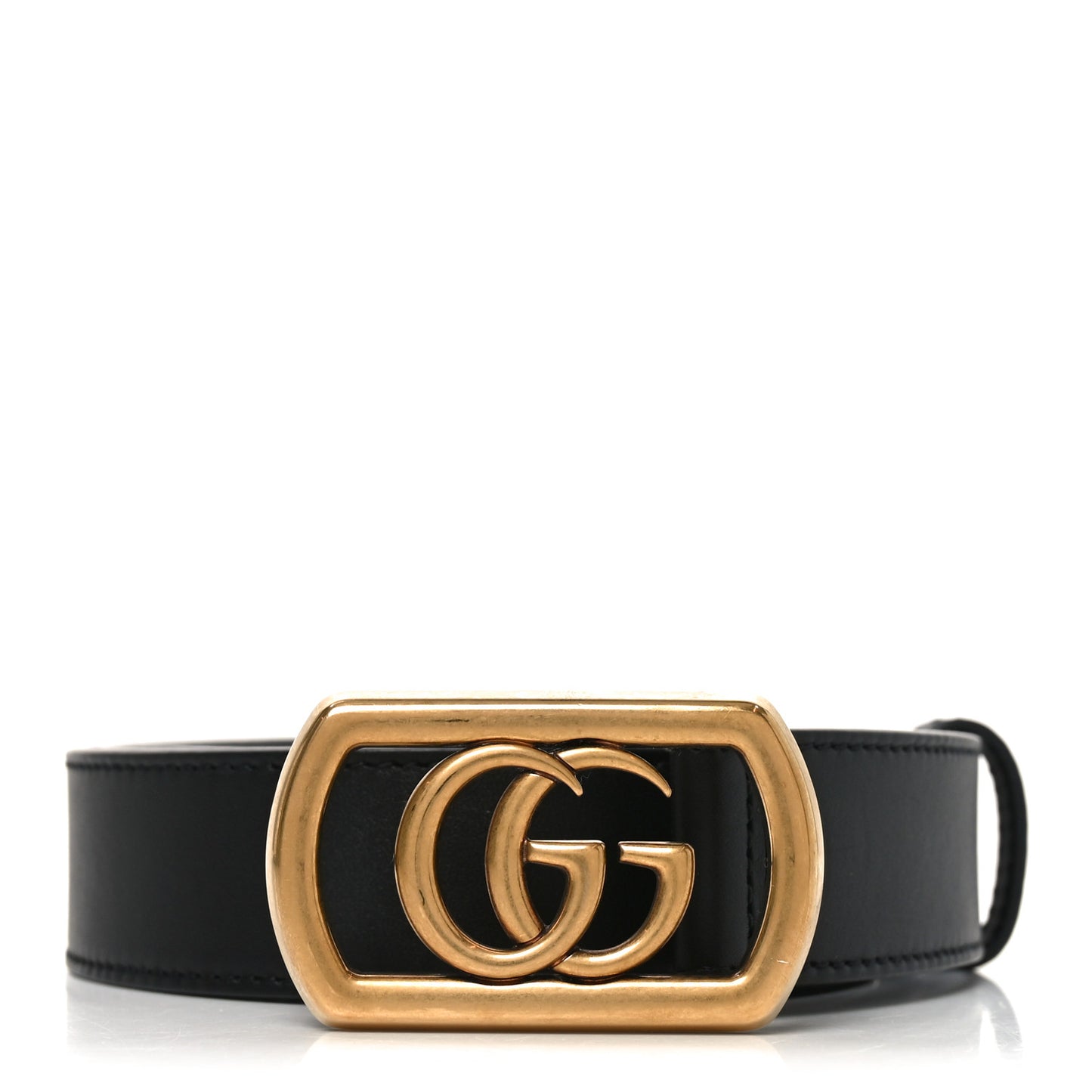 Calfskin Framed Double G Belt 95 38 Black