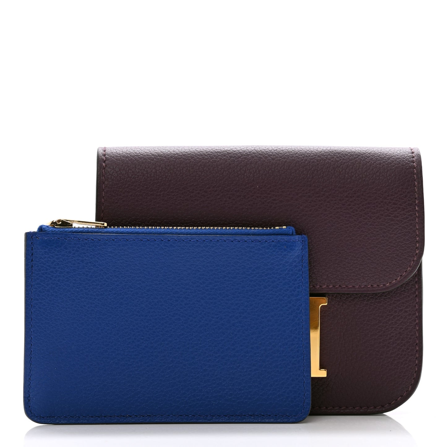 Evercolor Bi-Color Constance Slim Wallet Cassis Bleu Royale