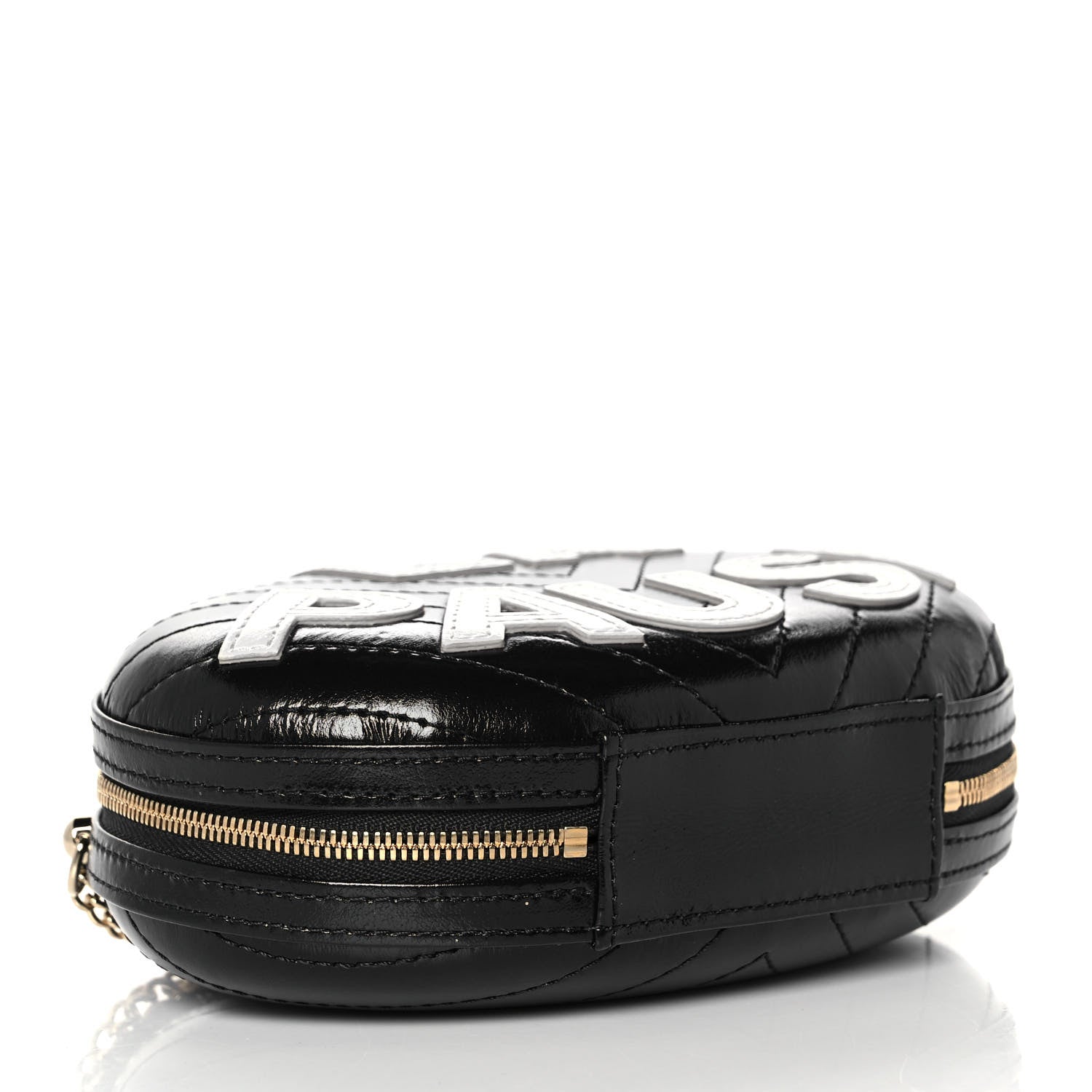 Chanel Lambskin Embroidered Chevron Quilted La Pausa Tassel Clutch Black 4 of 9