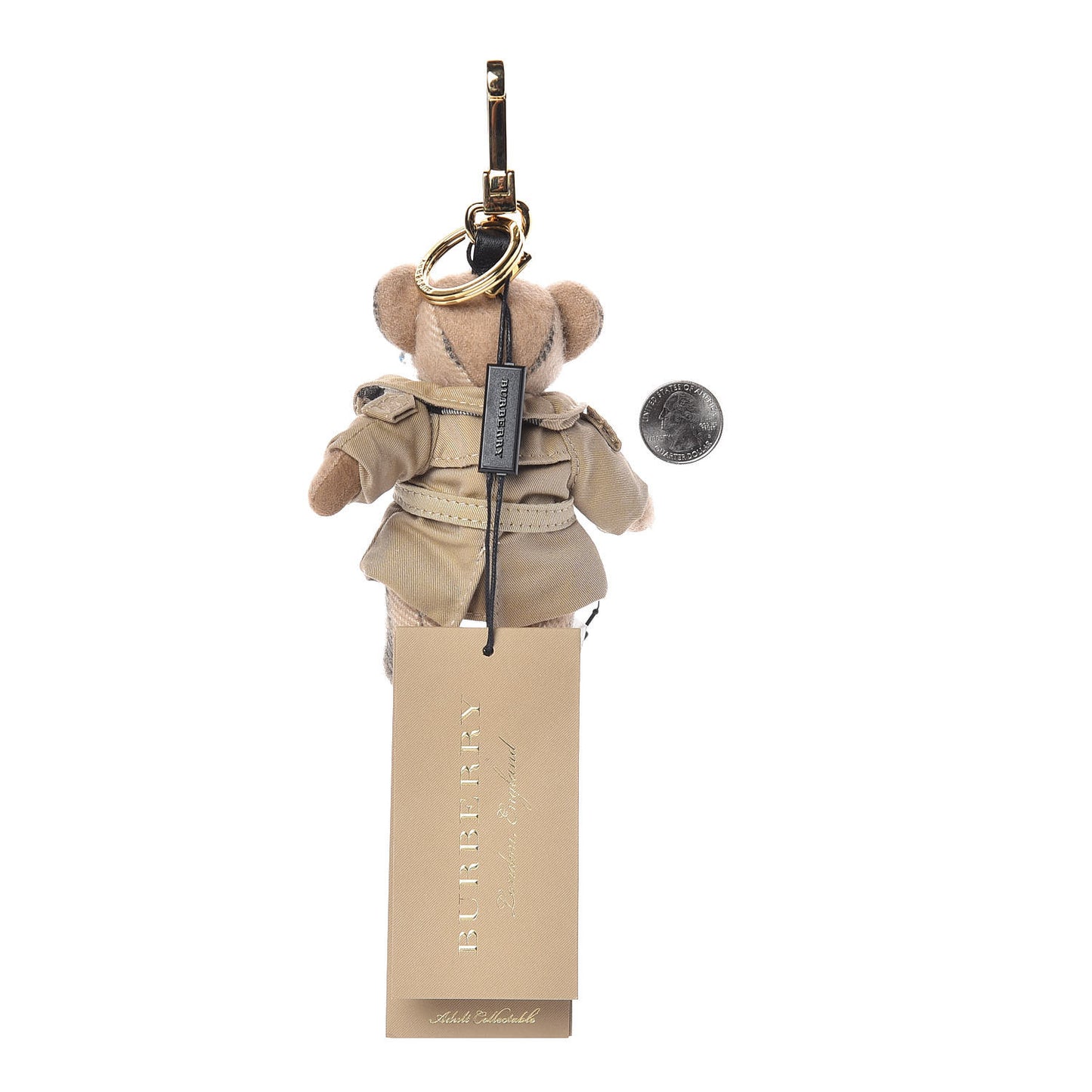 Cashmere Thomas Trench Teddy Bear Keychain Charm Camel