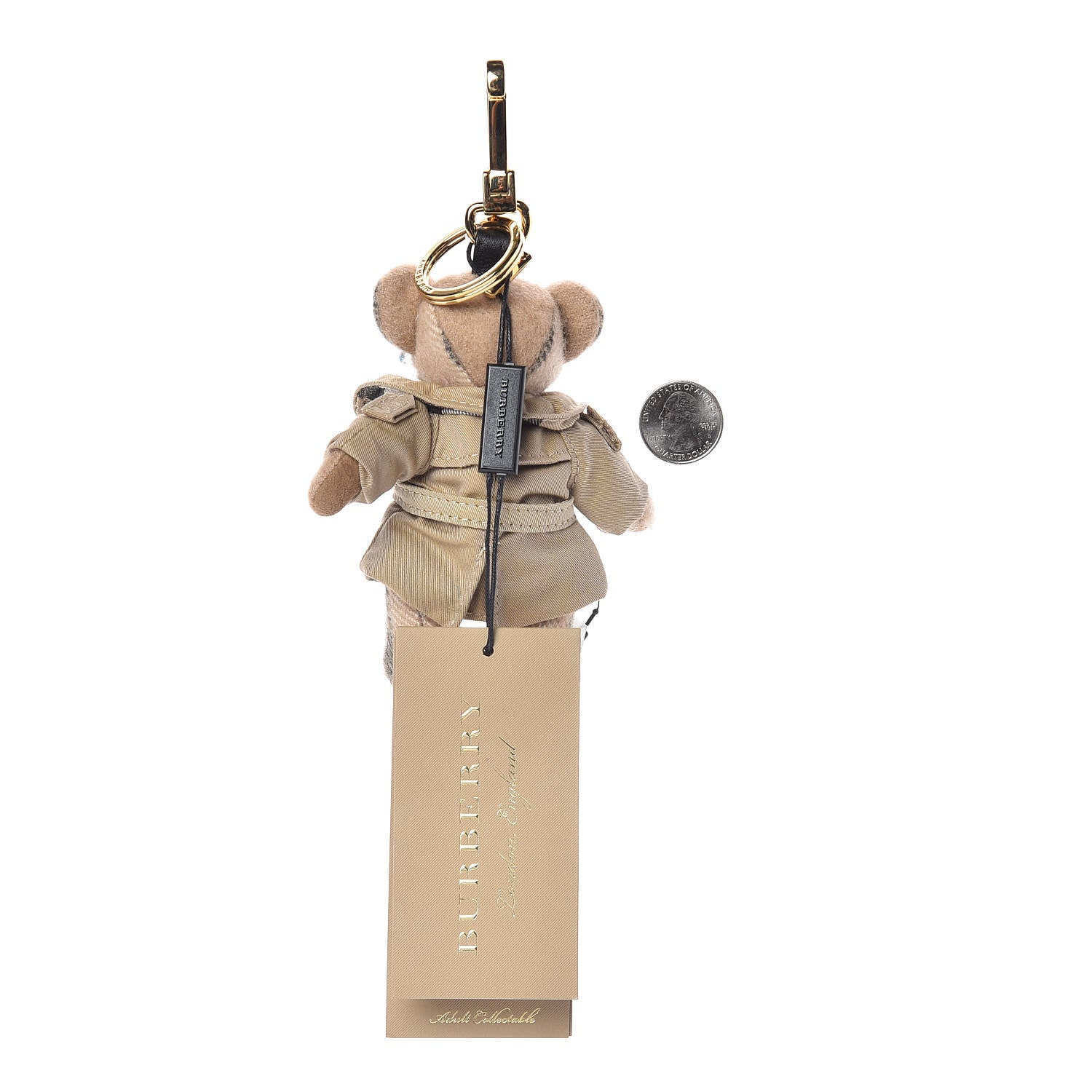 Burberry Cashmere Thomas Trench Teddy Bear Keychain Charm Camel 3 of 3