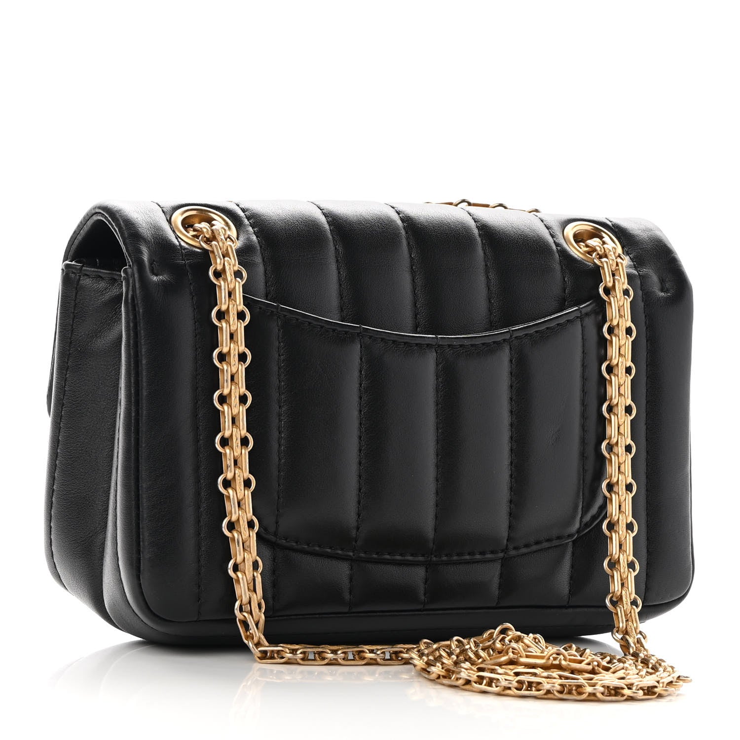 Chanel Aged Calfskin Vertical Quilted 2.55 Reissue Mini Flap Black 3 of 9