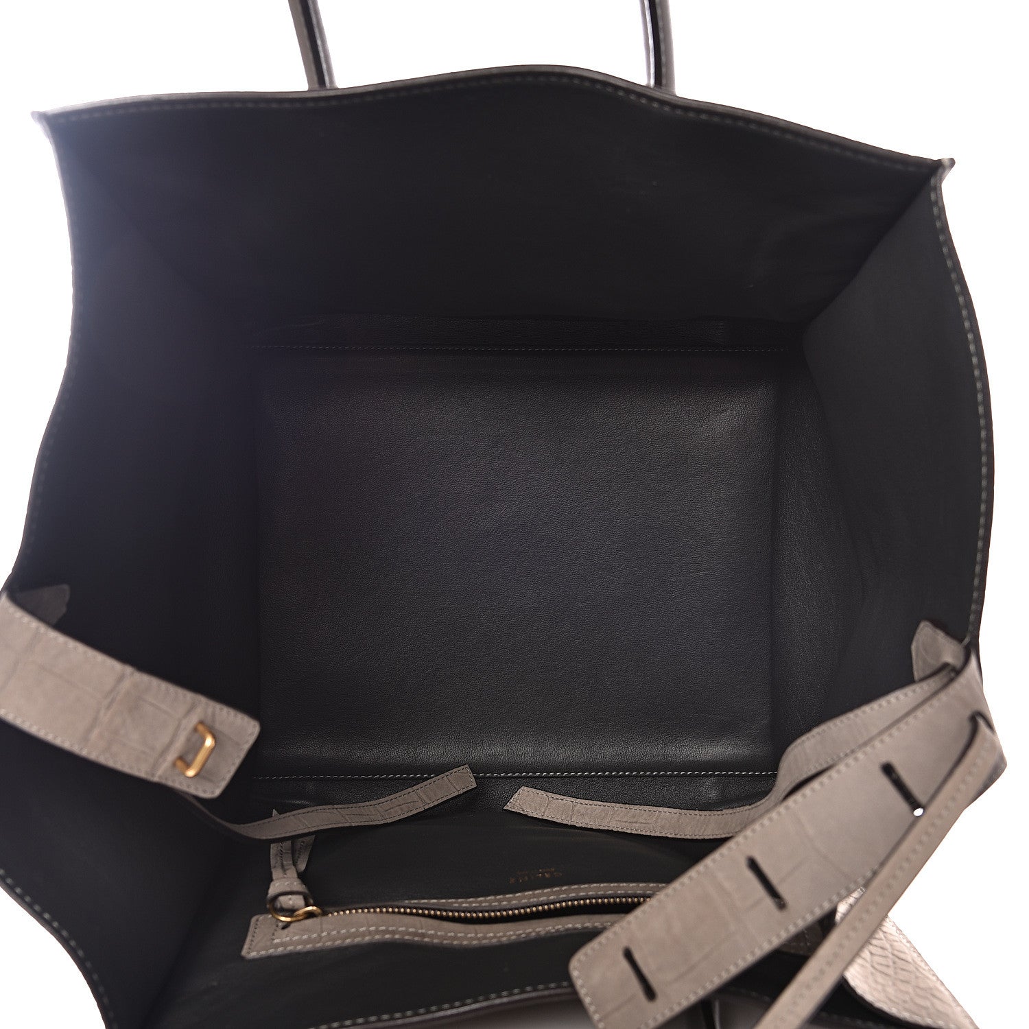 Celine Crocodile Embossed Nubuck Medium Phantom Luggage Grey 4 of 13