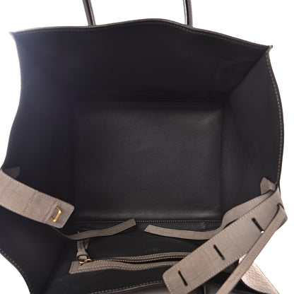 Celine Crocodile Embossed Nubuck Medium Phantom Luggage Grey 4 of 13