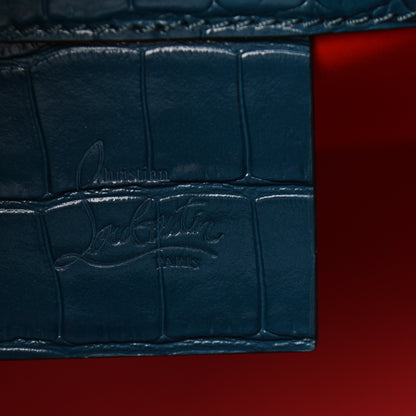Christian Louboutin Calfskin Crocodile Embossed Medium Paloma Blue 6 of 10