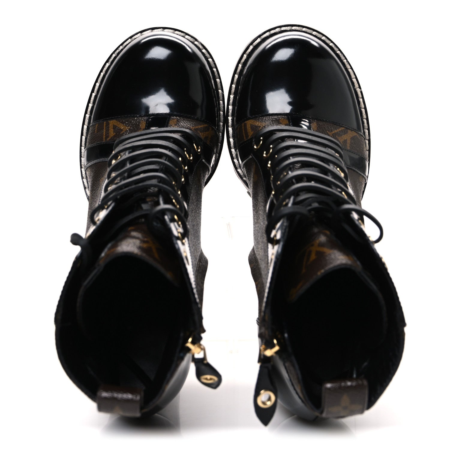 Louis Vuitton Patent Calfskin Monogram Star Trail Ankle Boots 40 Black 2 of 11