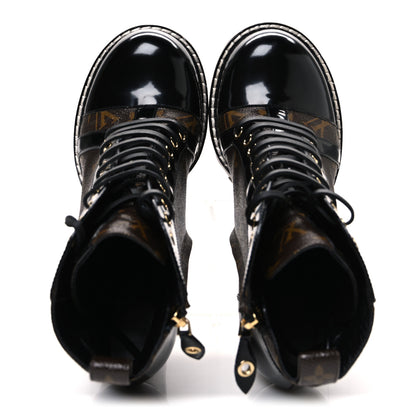 Louis Vuitton Patent Calfskin Monogram Star Trail Ankle Boots 40 Black 2 of 11