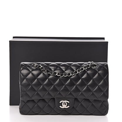 Chanel Lambskin Quilted Medium Double Flap Black 18 of 18