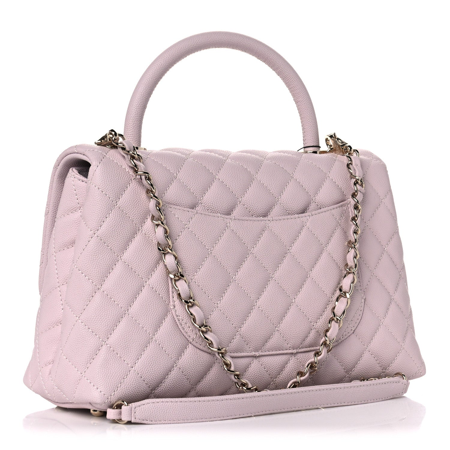 Chanel Caviar Quilted Small Coco Handle Flap Lilas Lilac 3 of 10