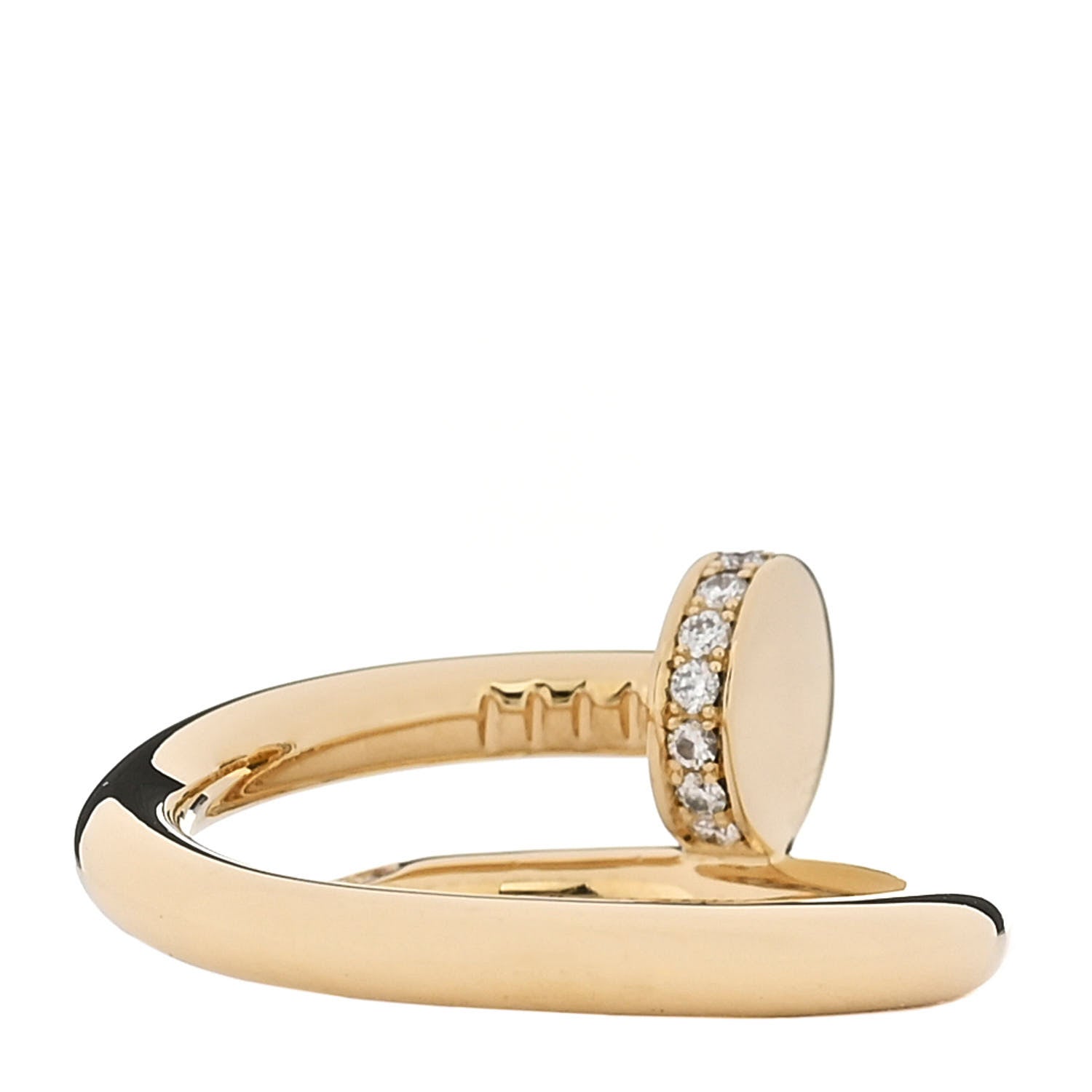 Cartier 18K Yellow Gold Diamond Juste Un Clou Ring 53 6.5 3 of 5
