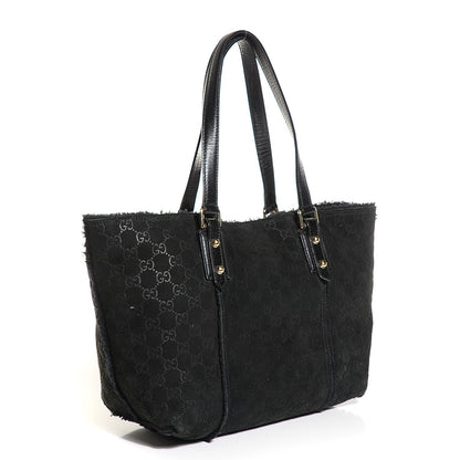 Gucci Suede Shearling Guccissima Jolicoeur Tote Black 3 of 6