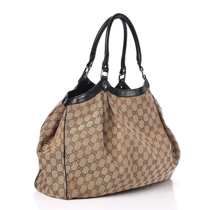 Gucci Monogram Large Sukey Tote Beige Ebony Black 3 of 7