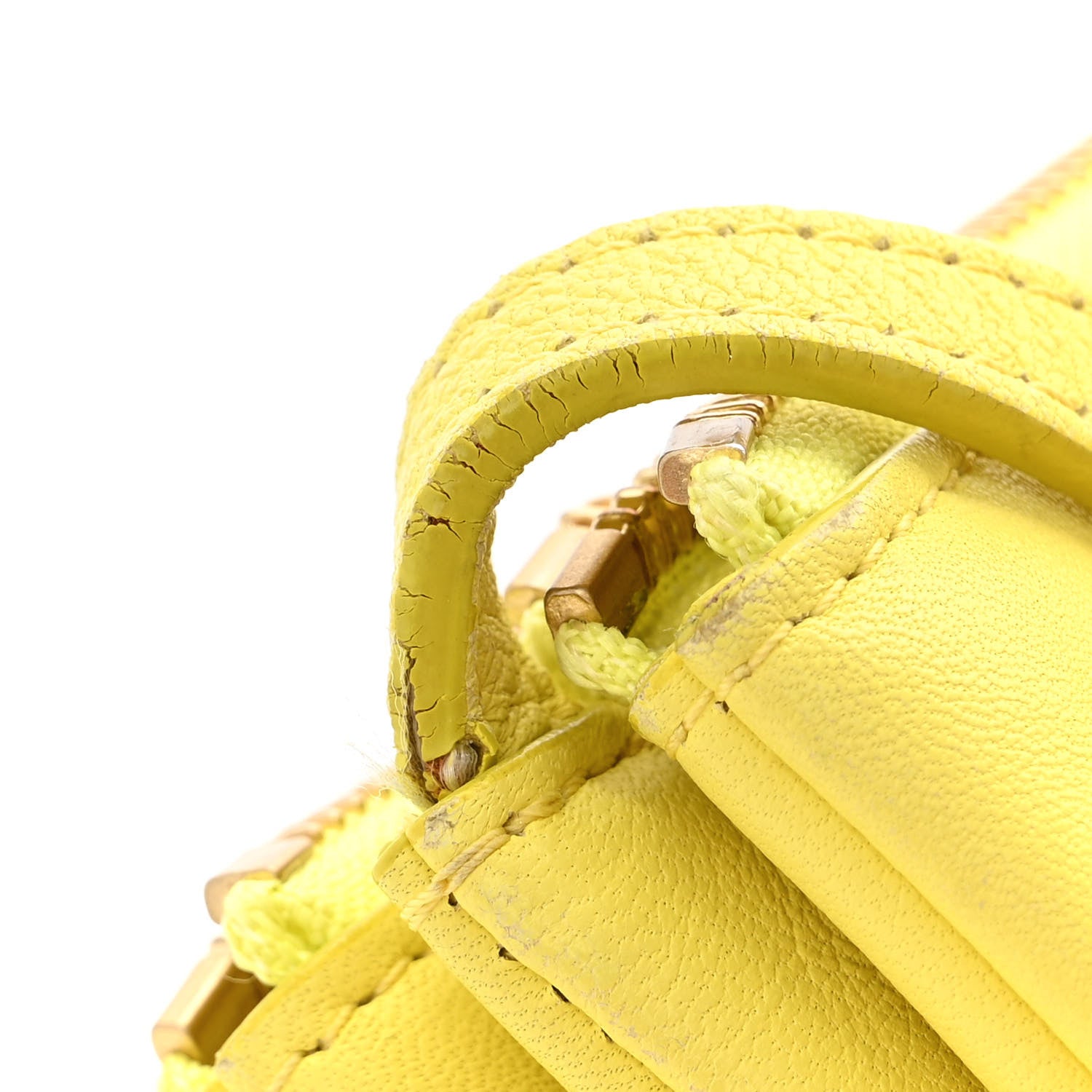 Celine Lambskin Small Trio Crossbody Bag Citron 15 of 17