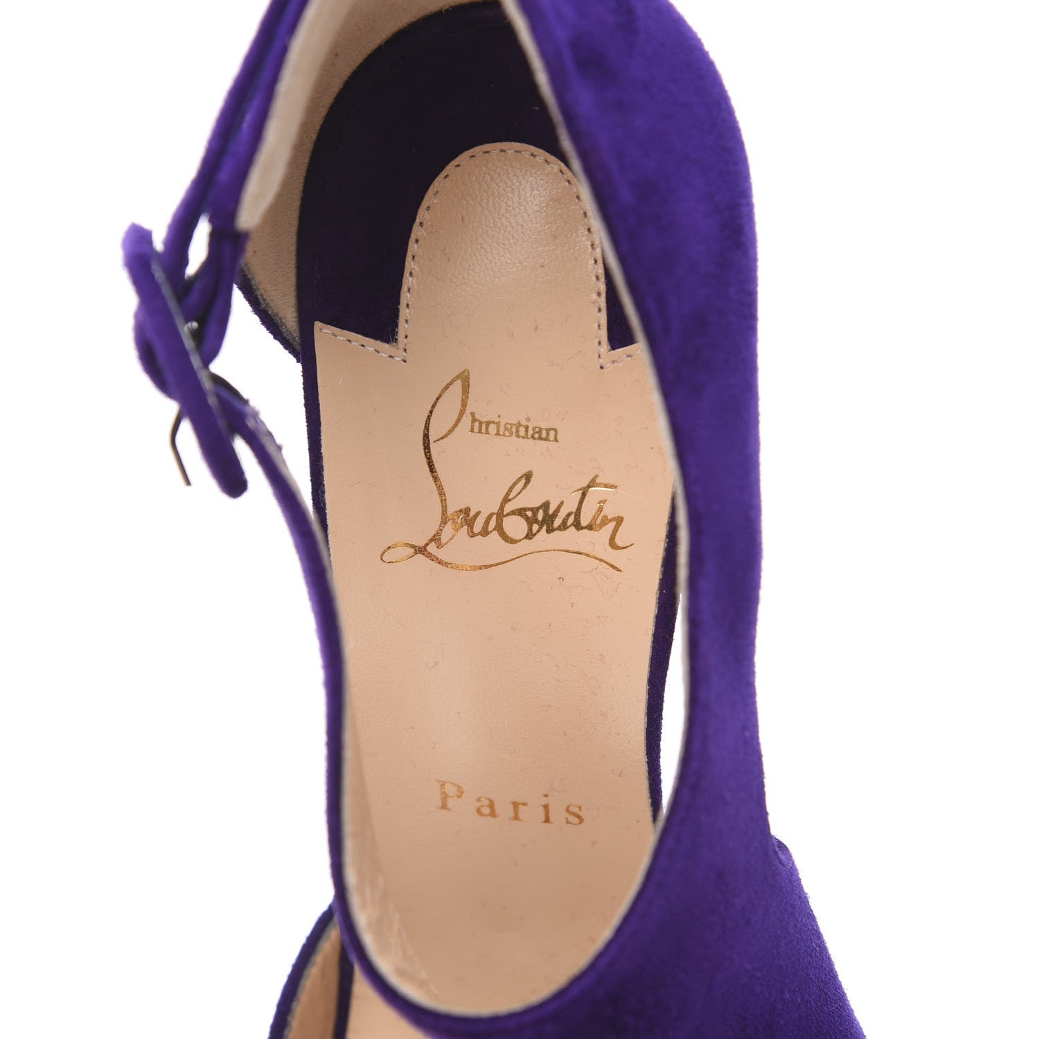 Christian Louboutin Veau Velours Sharpeta 120 Asymmetric Pumps 38 Etincelle 7 of 7