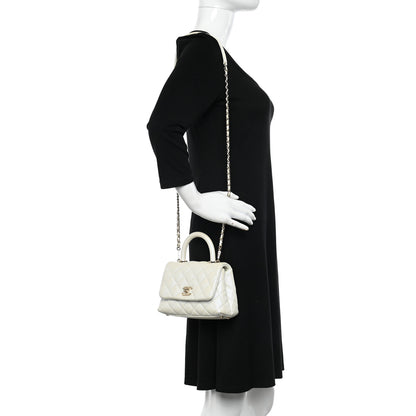 Chanel Iridescent Caviar Quilted Extra Mini Coco Handle Flap White 2 of 11