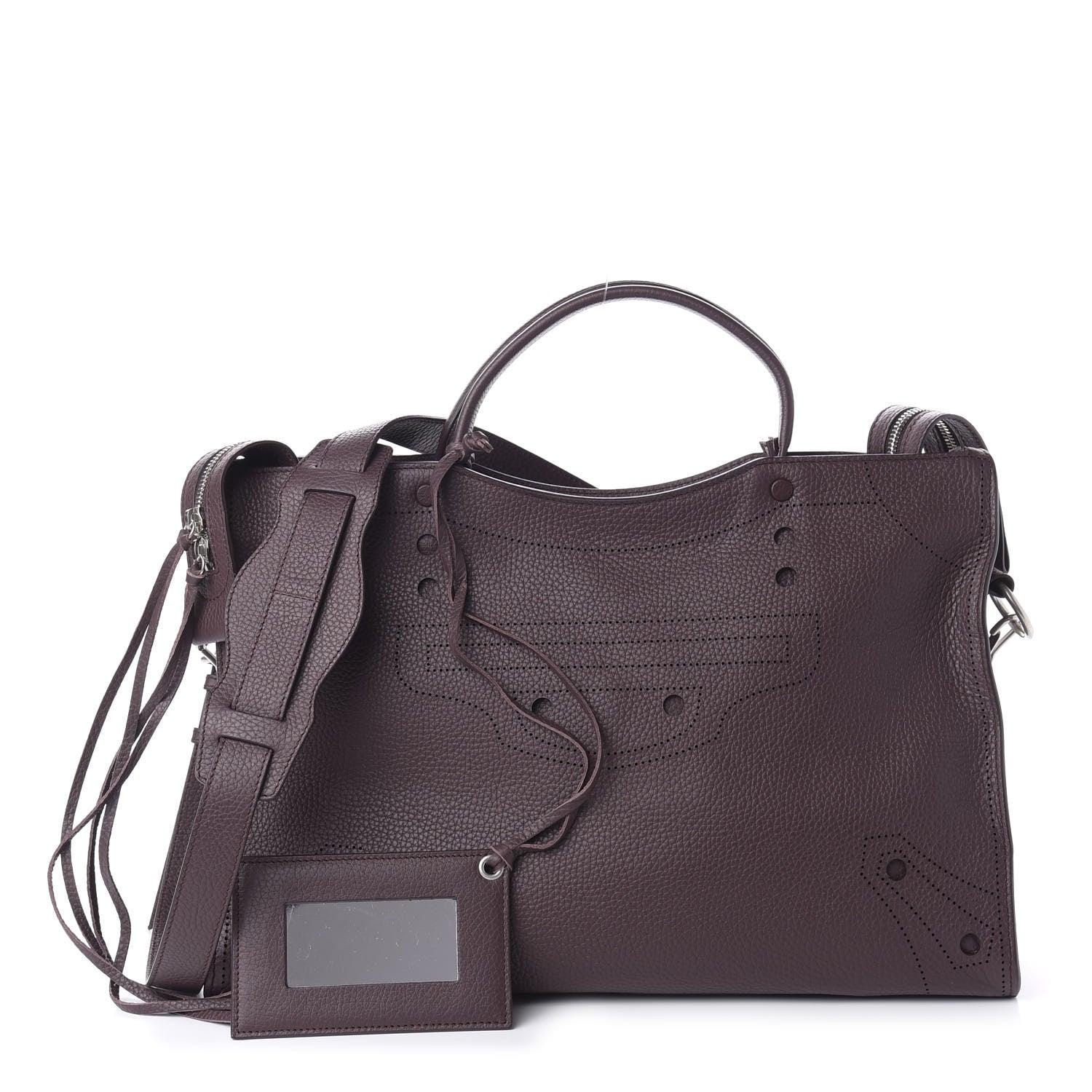 Balenciaga Veau Grana Perforated Blackout Hardware City Rouge Acajou 1 of 11