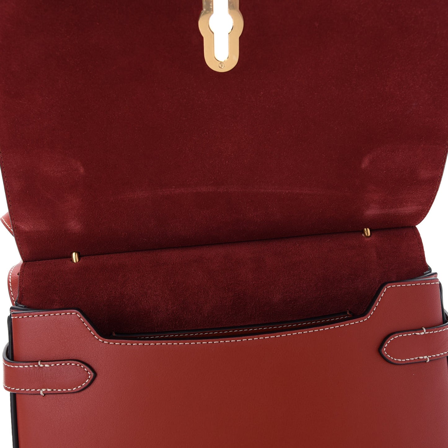 Silky Calfskin Amberley Satchel Rust
