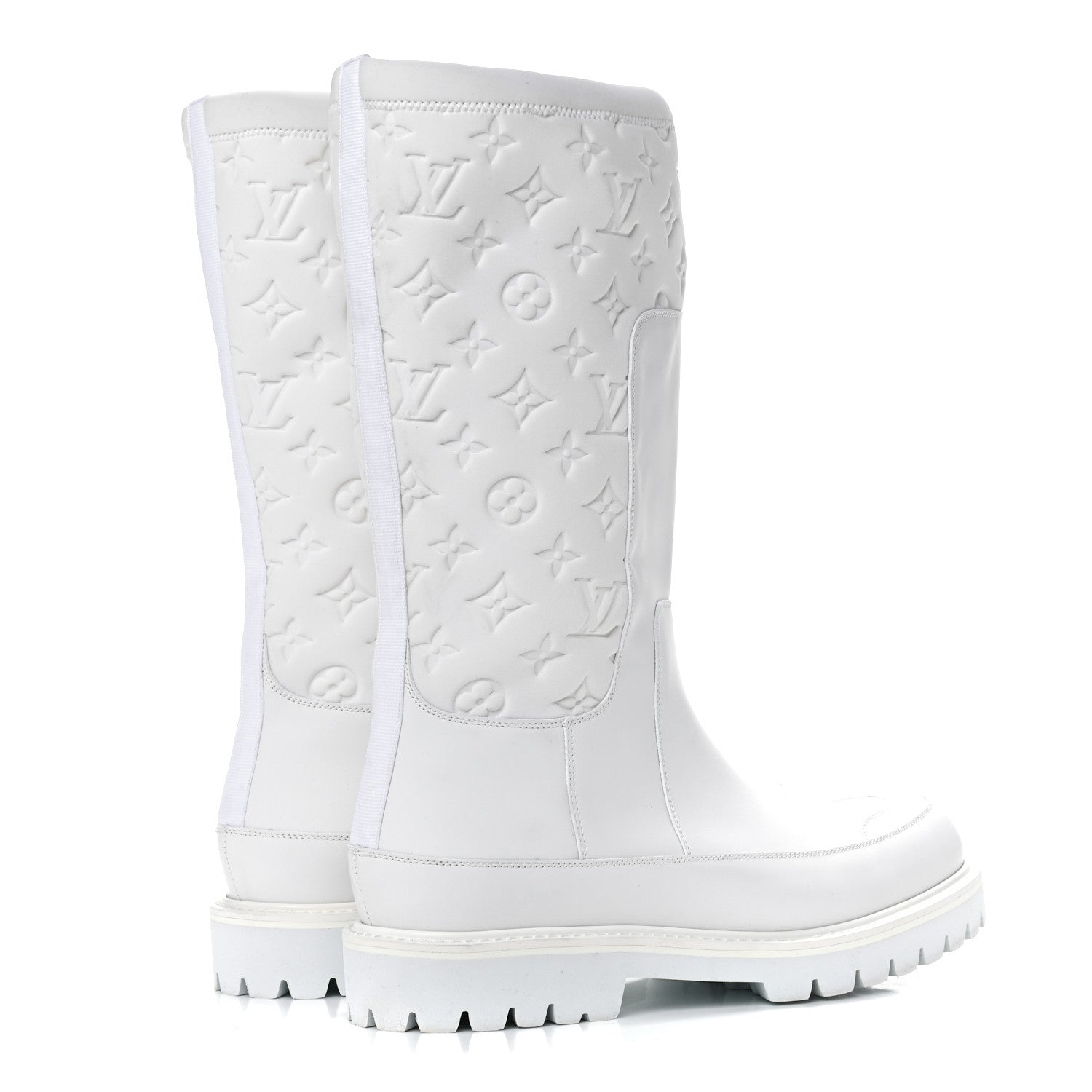 Louis Vuitton Calfskin Monogram Embossed Neoprene Mens Landscape Ankle Boots 9.5 White 4 of 16