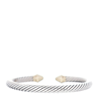 David Yurman Sterling Silver 14K Yellow Gold 5mm Cable Classics Bracelet 3 of 4