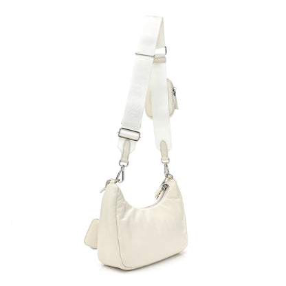 Prada Nappa Soft Padded Re-Edition 2005 Shoulder Bag White 3 of 11