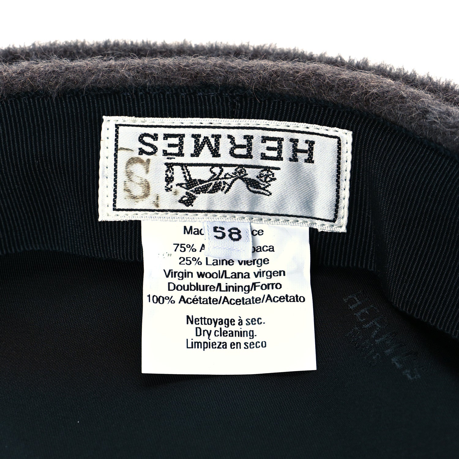 Hermes Alpaca Wool Womens Vauban Cap 58 7 of 7