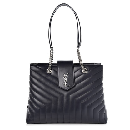 Saint Laurent Calfskin Y Quilted Monogram Large Loulou Shopper Deep Marine 1 of 7
