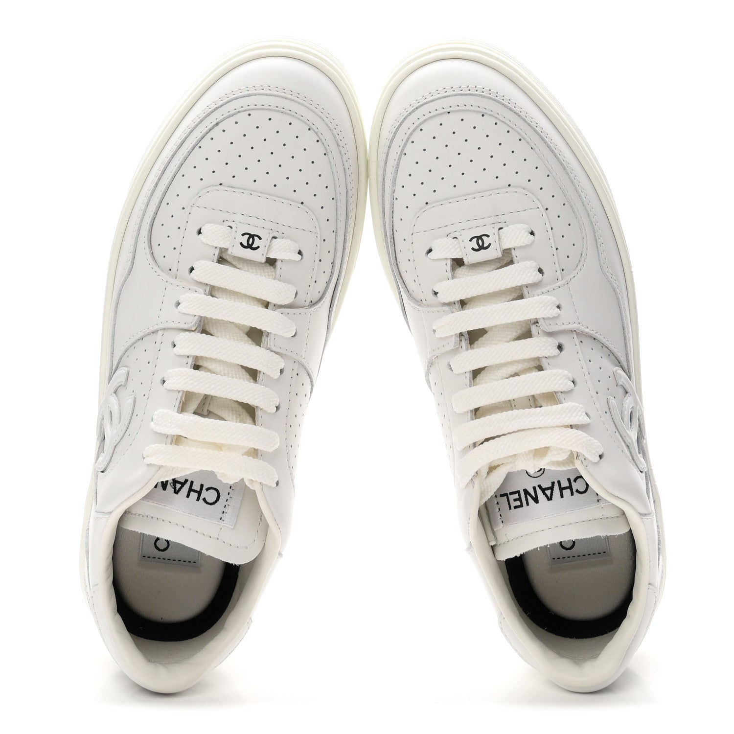 Chanel Calfskin CC Womens Sneakers 36 White 2 of 10