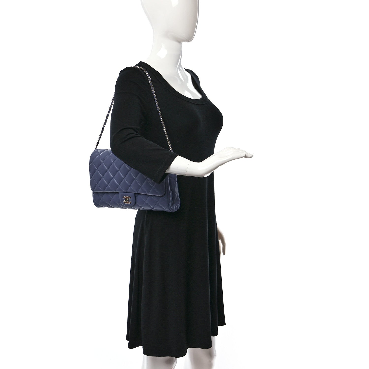 Chanel Lambskin Quilted Clutch with Chain Flap Purple 2 of 9