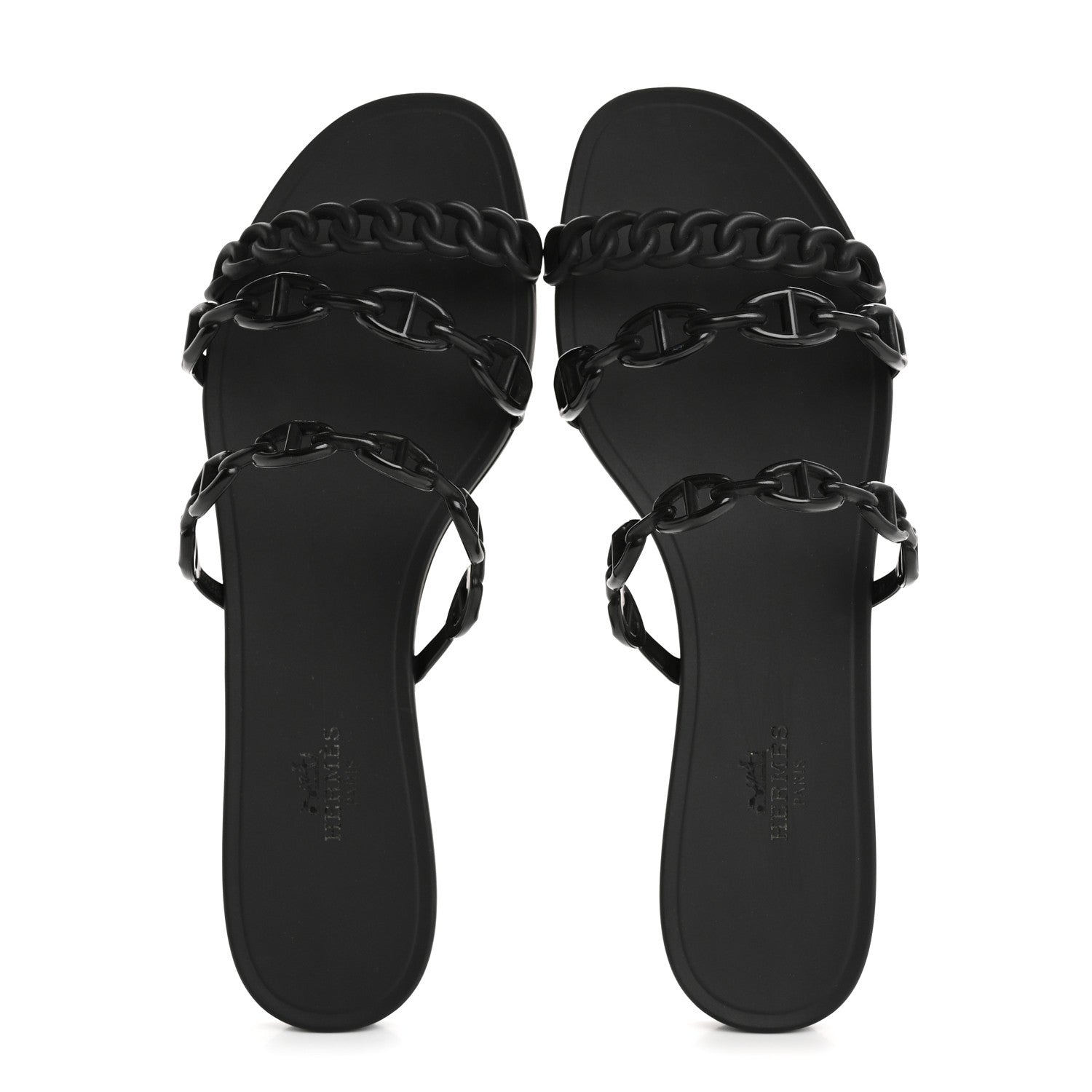 Hermes TPU Rivage Sandals 38 Black 2 of 9
