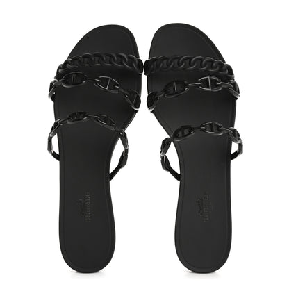 Hermes TPU Rivage Sandals 38 Black 2 of 9
