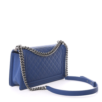Chanel Caviar Quilted New Medium Boy Flap Dark Blue 4 of 11
