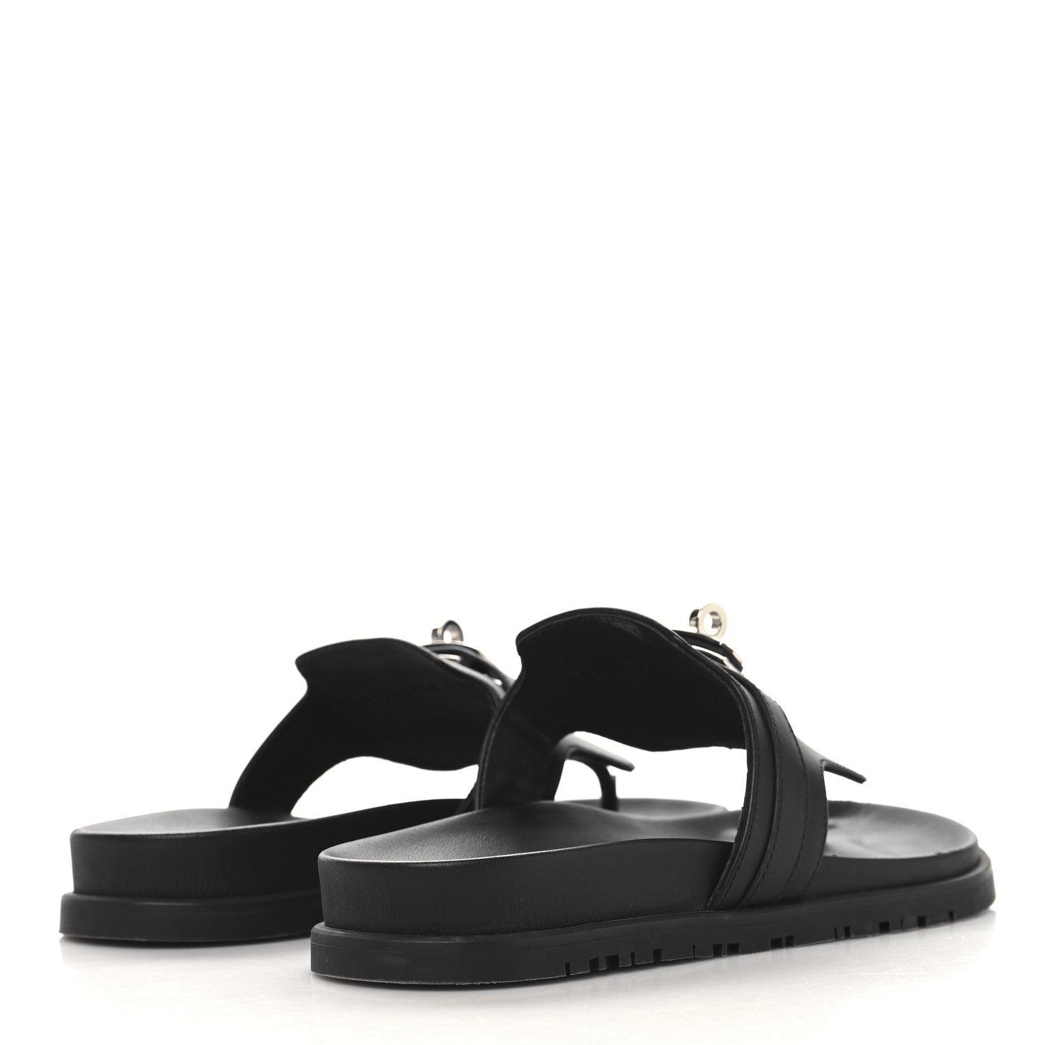 Hermes Calfskin Womens Empire Sandals 37 Black 5 of 10