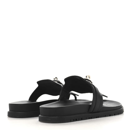 Hermes Calfskin Womens Empire Sandals 37 Black 5 of 10