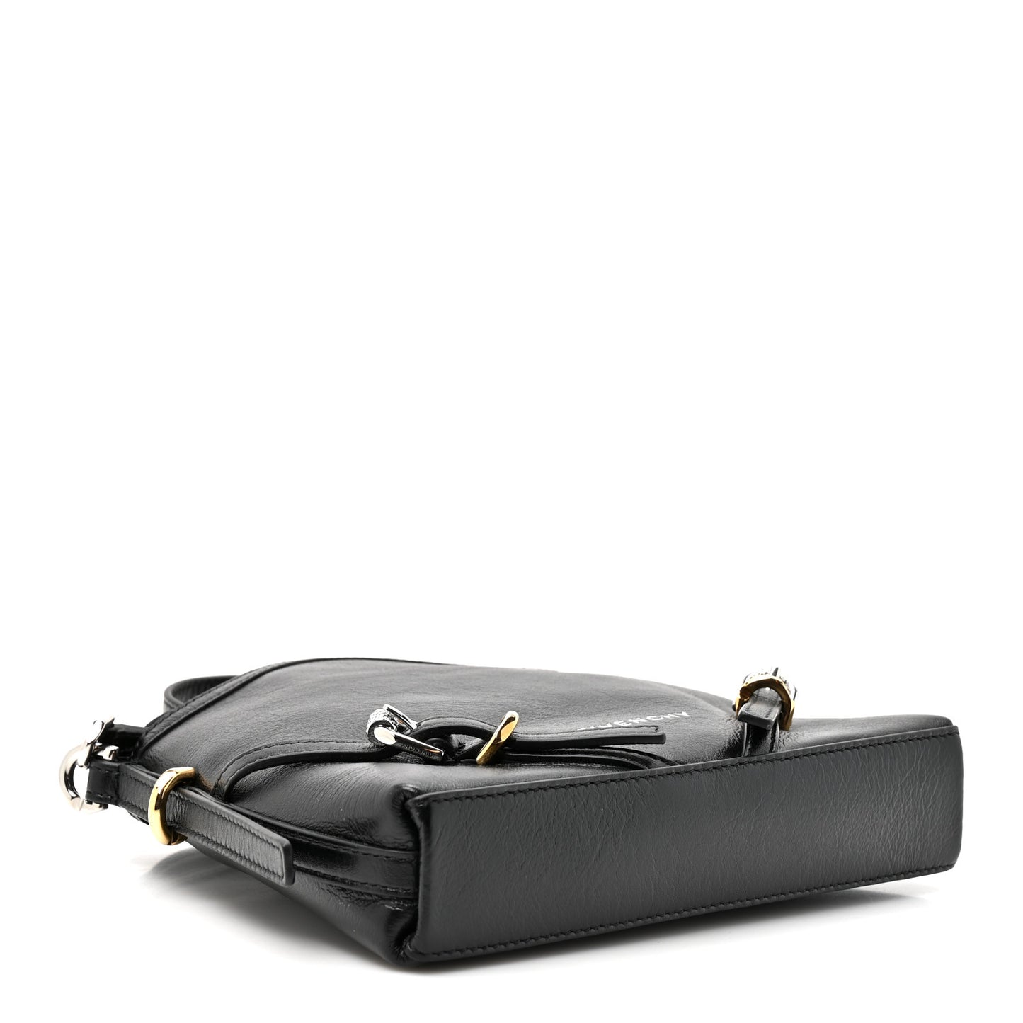 Tumbled Calfskin Nano Voyou Bag Black