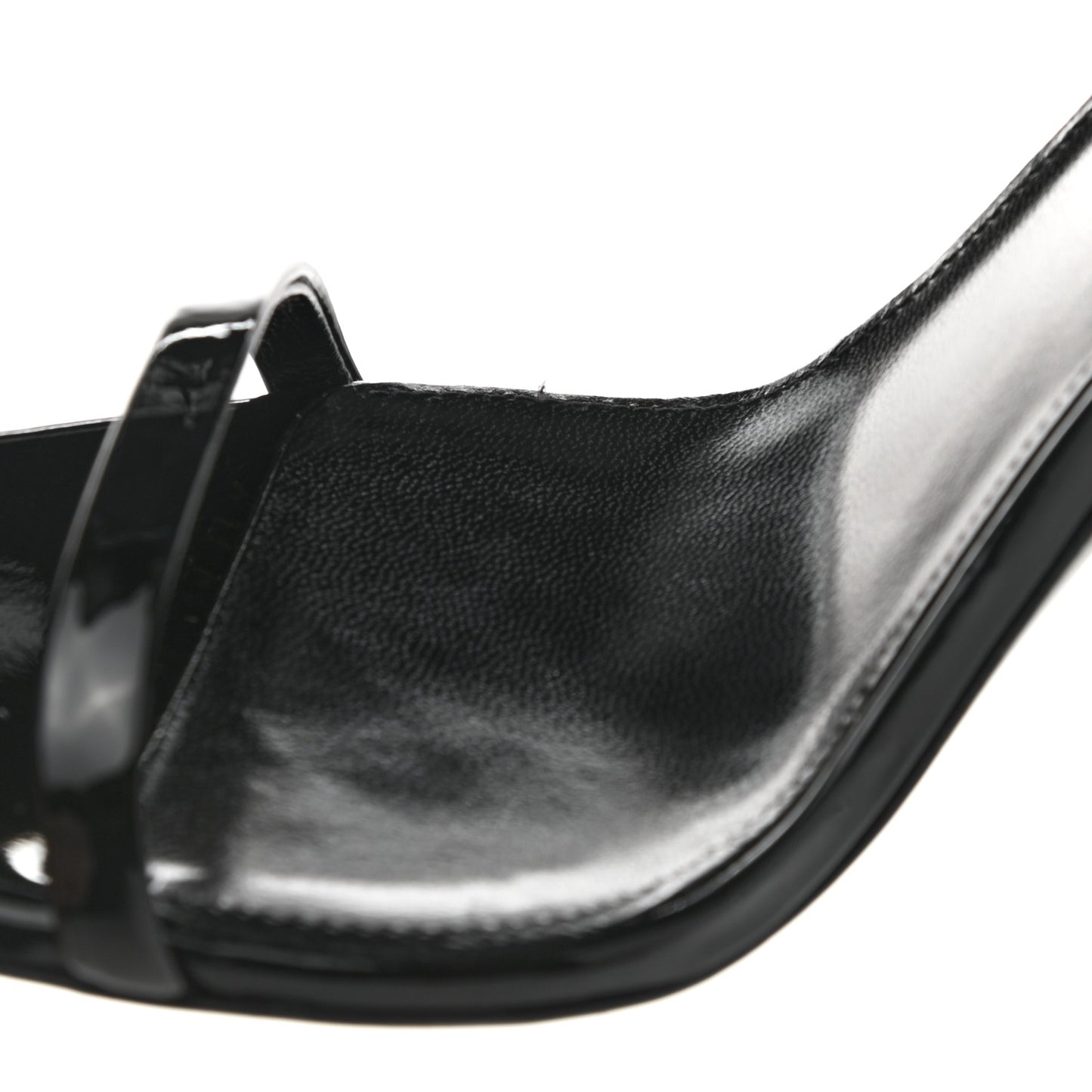 Patent Calfskin Opyum 110 Sandals 38.5 Black Gold