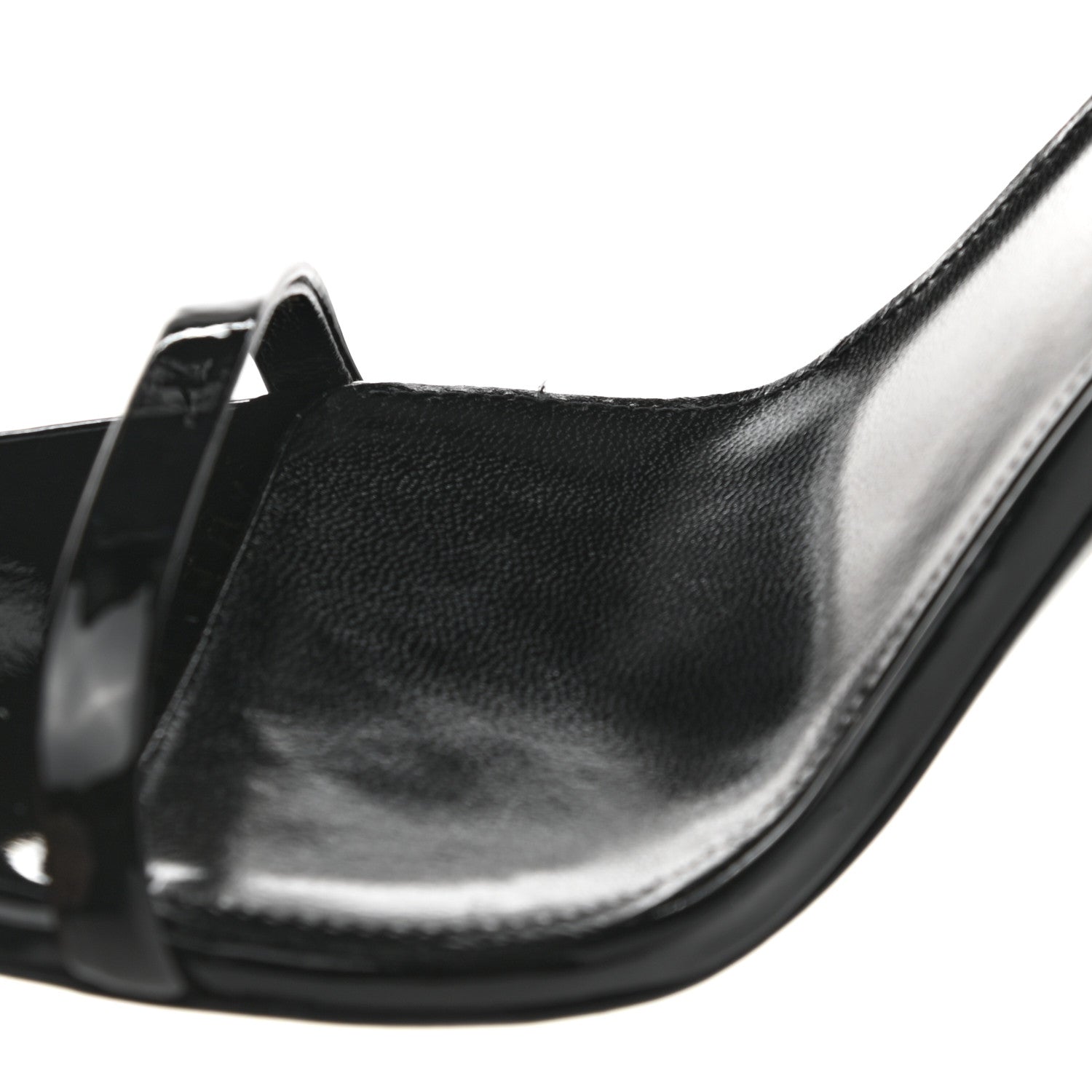 Saint Laurent Patent Calfskin Opyum 110 Sandals 38.5 Black Gold 10 of 10