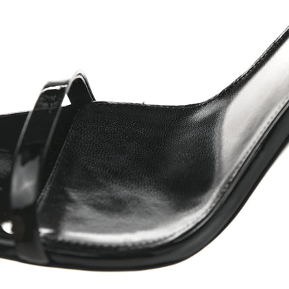 Saint Laurent Patent Calfskin Opyum 110 Sandals 38.5 Black Gold 10 of 10