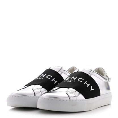 Givenchy Calfskin Band Logo Womens Urban Street Sneakers 36.5 Silvery 3 of 10