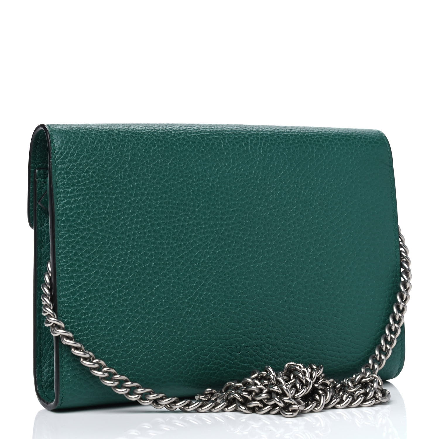 Gucci Calfskin Mini Dionysus Chain Wallet Emerald 2 of 4