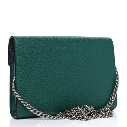 Gucci Calfskin Mini Dionysus Chain Wallet Emerald 2 of 4