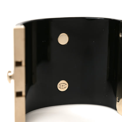 Chanel Resin Crystal CC Cuff Black Pink 4 of 4