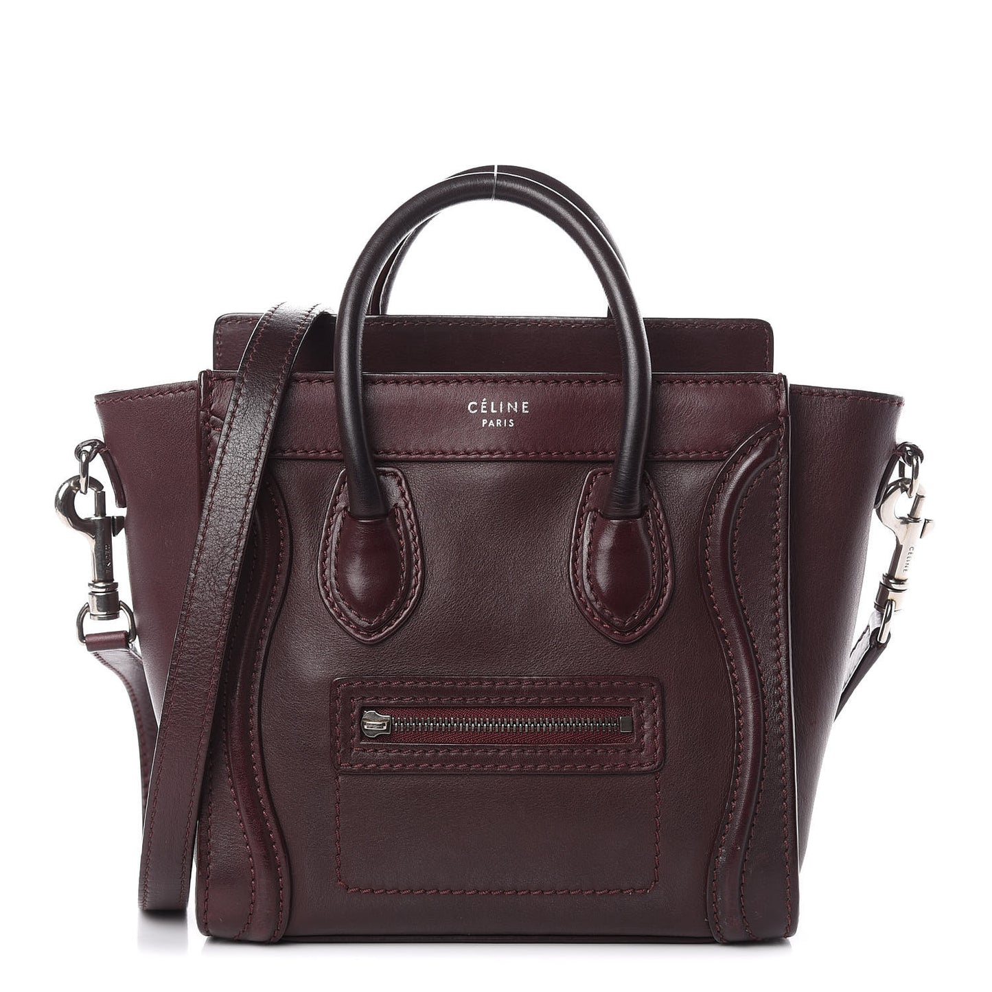 Smooth Calfskin Nano Luggage Burgundy