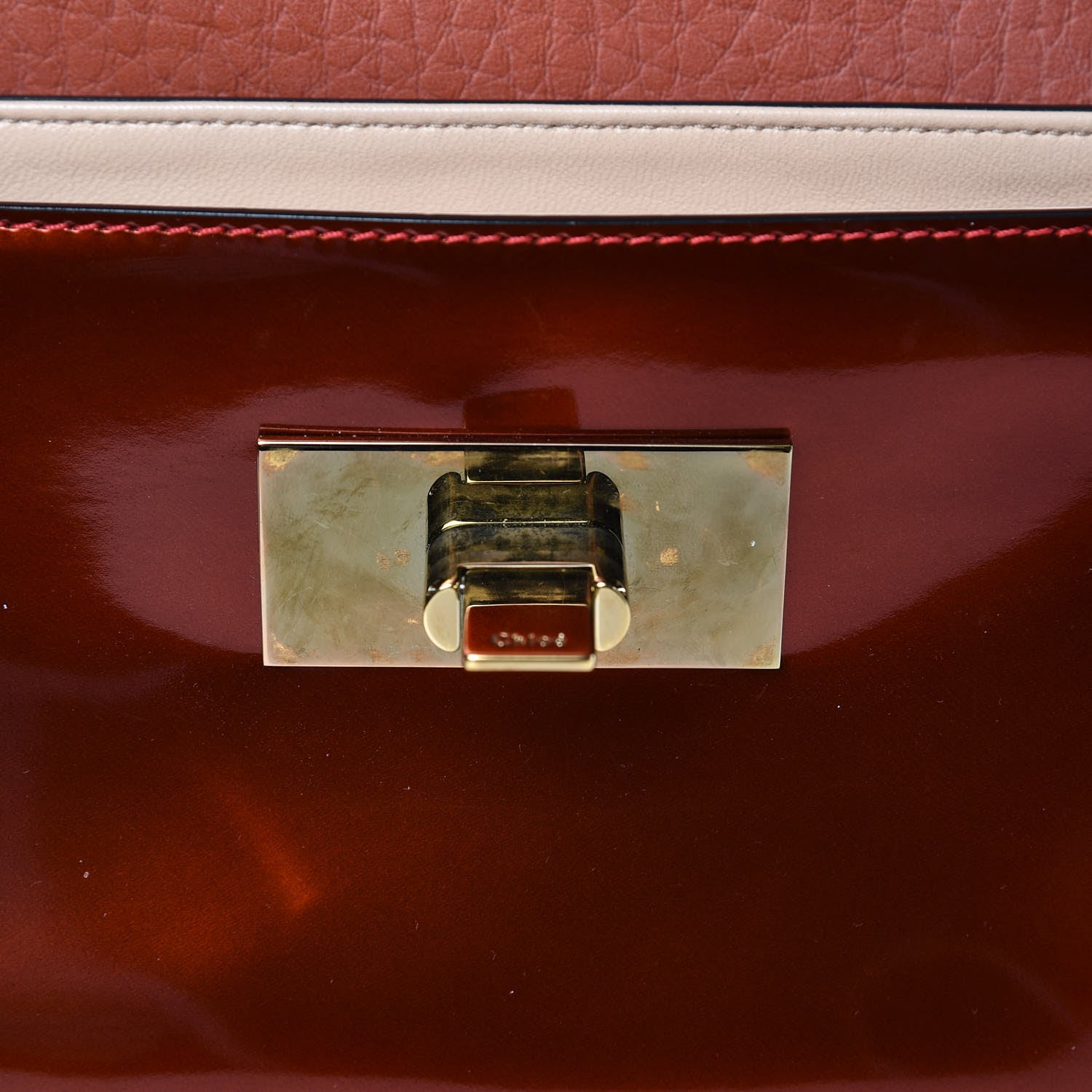 Chloe Patent Calfskin Small Sally Flap Bag Copper Red 6 of 9