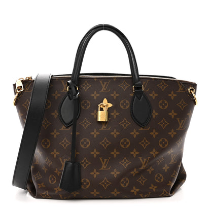 Louis Vuitton Monogram Flower Zipped Tote MM Black 1 of 10