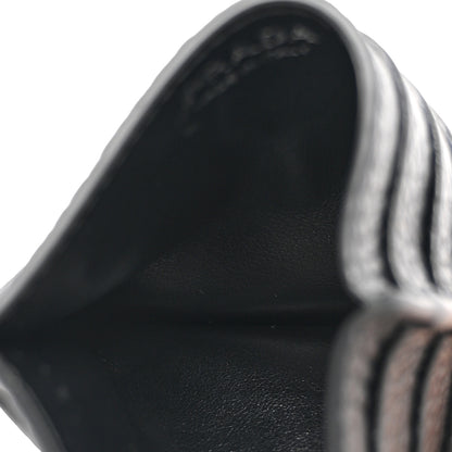 Prada Vitello Daino Triangle Card Holder Black 5 of 8