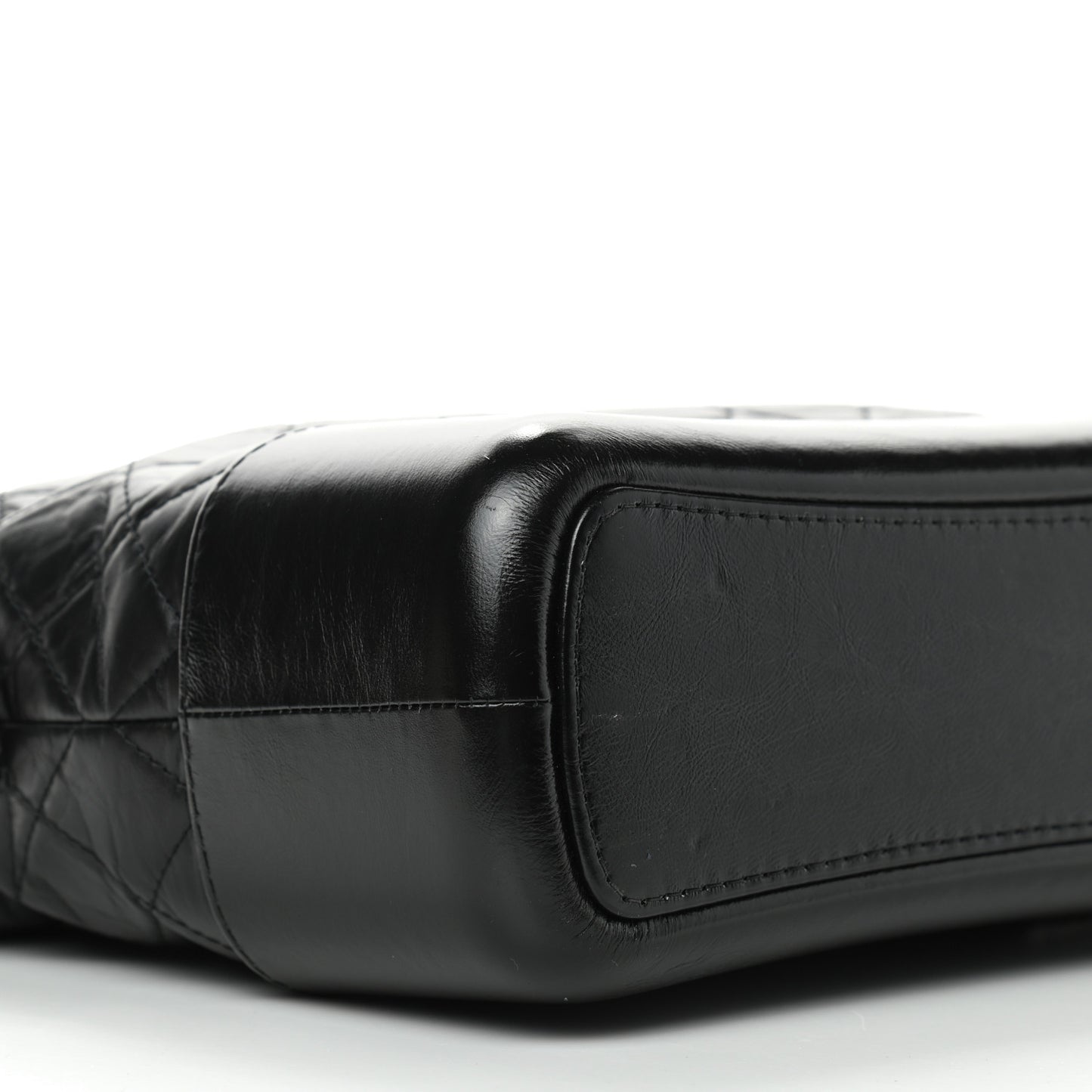 Aged Calfskin Quilted Medium Gabrielle Hobo Black