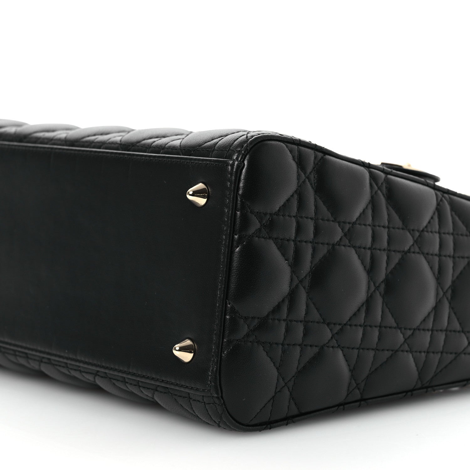 Christian Dior Lambskin Cannage Medium Lady Dior Black 10 of 11