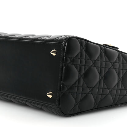Christian Dior Lambskin Cannage Medium Lady Dior Black 10 of 11
