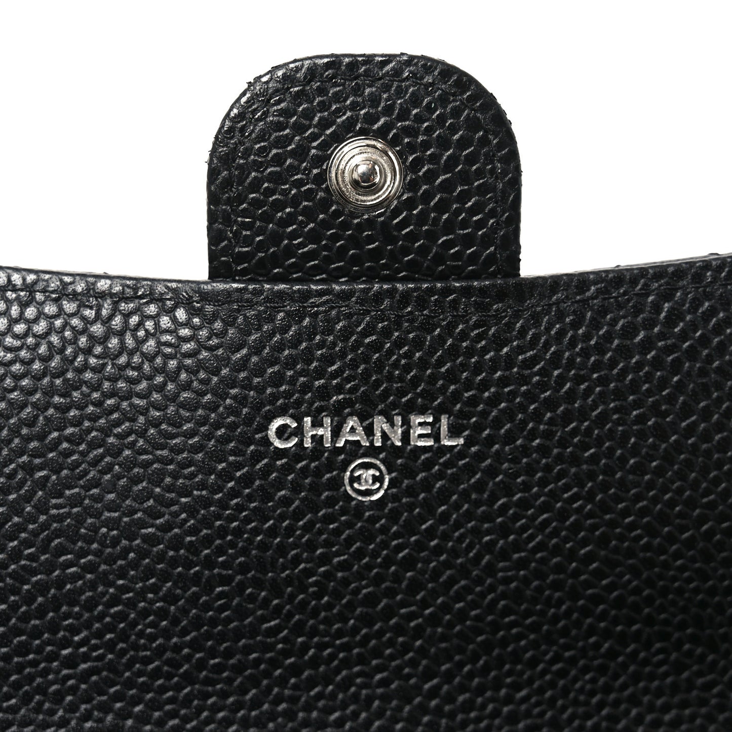 Caviar Quilted Large Gusset Flap Wallet Black